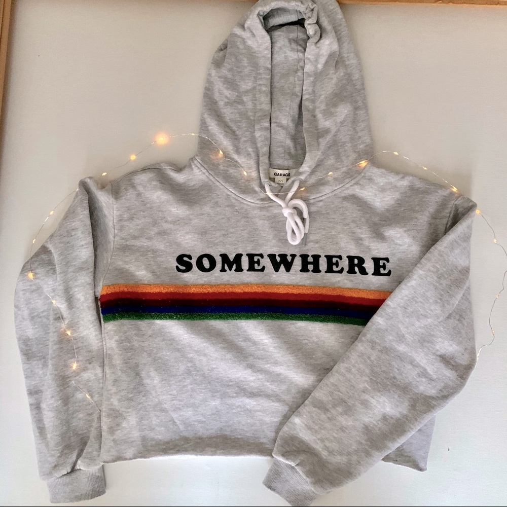 | Garage | cropped over the rainbow hoodie
